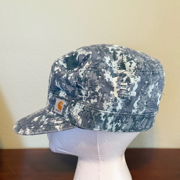 Carhartt Women’s hat/cap.  Military style.  Gray, aqua, cream pattern. - Picture 2 of 8